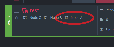 image showing Node A in rehab mode